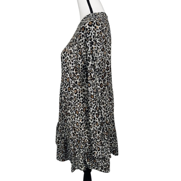 Zara Leopard Long Sleeve Knit Dress - Picture 2 of 5